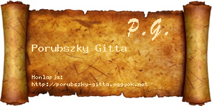Porubszky Gitta névjegykártya